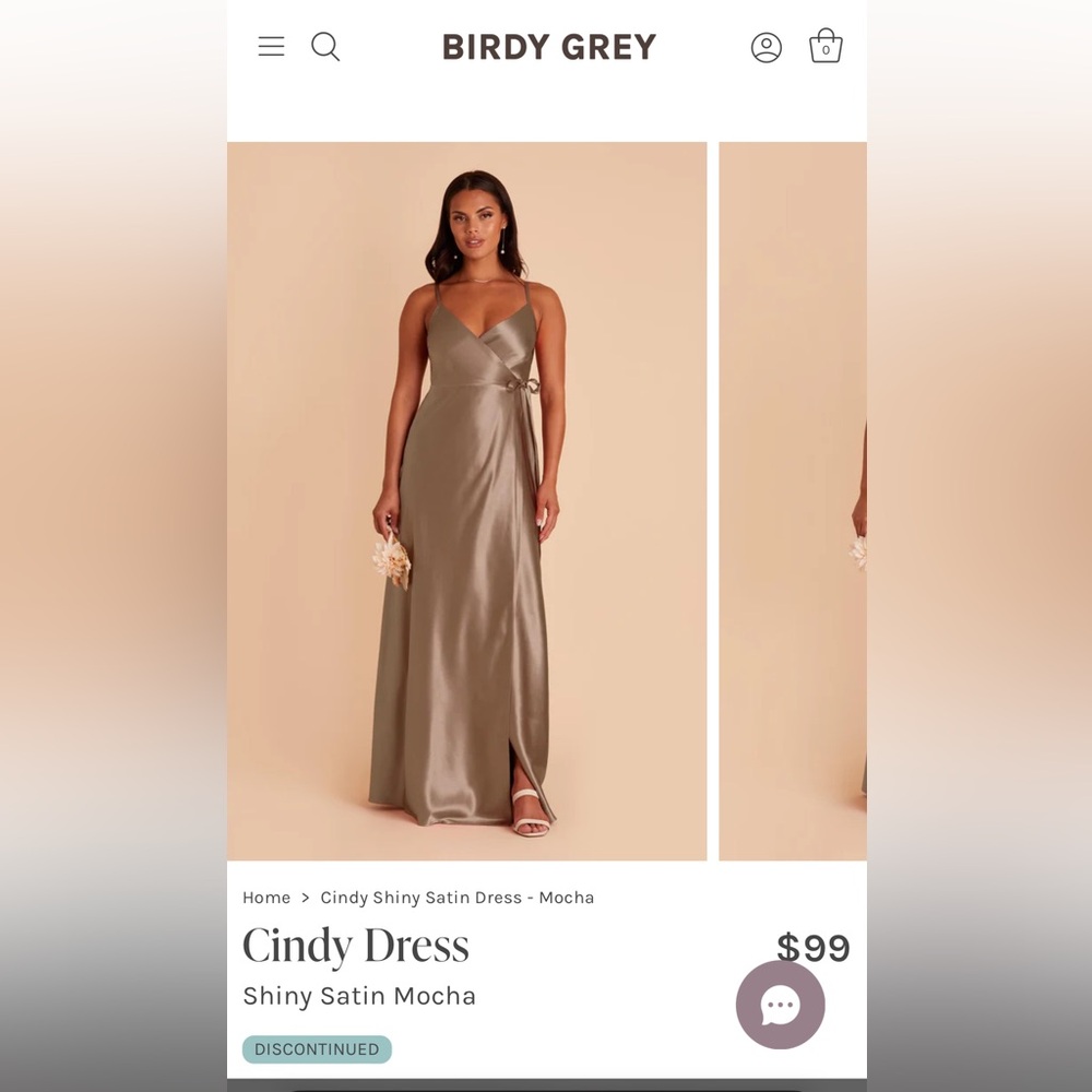 Birdy Grey Satin Mocha Bridesmaid Dress; XL; Unworn with tags